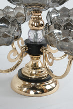 Load image into Gallery viewer, Pair Brass Glass Flower Bowl Centerpiece Candelabra Style 5 Arm 16x12
