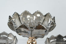 Load image into Gallery viewer, Pair Brass Glass Flower Bowl Centerpiece Candelabra Style 5 Arm 16x12
