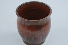 Load image into Gallery viewer, Signed Studio Pottery Vase 5 Inch Rustic Brown Drip Glaze Handmade
