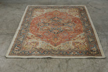Load image into Gallery viewer, Rust Persian Style Medallion Area Rug 5x7 Distressed Oriental Floral Design
