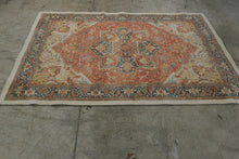 Load image into Gallery viewer, Rust Persian Style Medallion Area Rug 5x7 Distressed Oriental Floral Design

