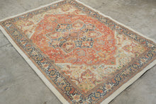 Load image into Gallery viewer, Rust Persian Style Medallion Area Rug 5x7 Distressed Oriental Floral Design
