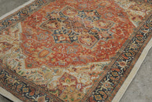 Load image into Gallery viewer, Rust Persian Style Medallion Area Rug 5x7 Distressed Oriental Floral Design
