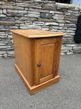 Load image into Gallery viewer, Oak Cabinet Side Table with Rear Magazine Rack
