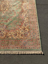 Load image into Gallery viewer, Karastan Green Medallion Kirman Wool Rug – 10x14 Vintage Oriental Design #717
