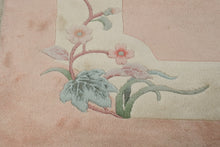 Load image into Gallery viewer, Chinese Peking Wool Rug 66 x 103 Pink Floral Art Deco Style Area Rug
