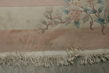 Load image into Gallery viewer, Chinese Peking Wool Rug 66 x 103 Pink Floral Art Deco Style Area Rug
