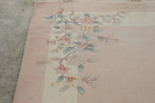 Load image into Gallery viewer, Chinese Peking Wool Rug 66 x 103 Pink Floral Art Deco Style Area Rug
