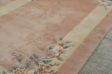 Load image into Gallery viewer, Chinese Peking Wool Rug 66 x 103 Pink Floral Art Deco Style Area Rug
