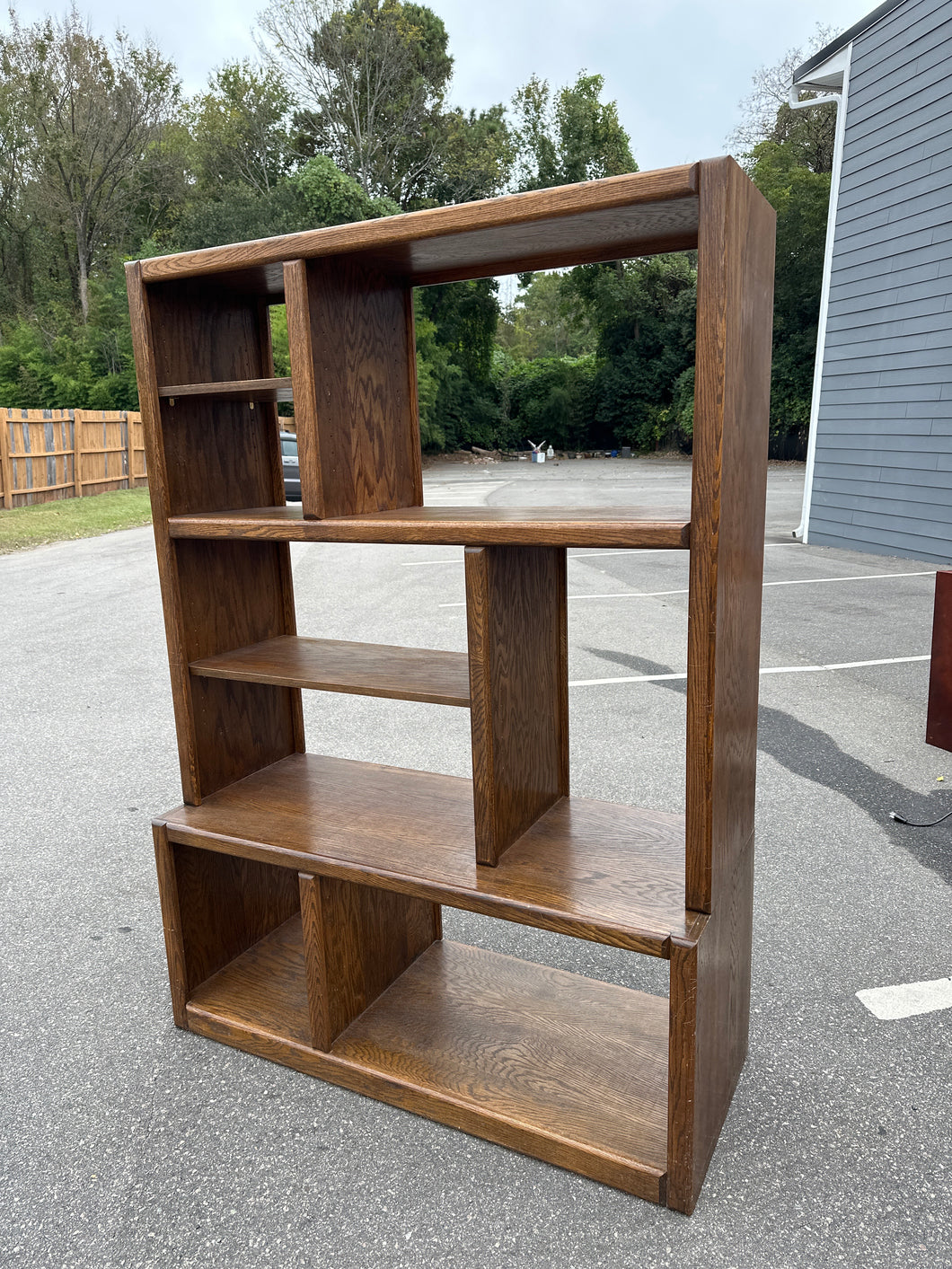 Geometric Solid Wood Shelving Unit / Bookcase