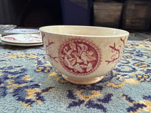 Load image into Gallery viewer, Antique Red Transferware Bowl – Birds &amp; Blossoms Pattern, Victorian Aesthetic Movement, c.1880s
