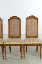 Load image into Gallery viewer, Set of 6 Cane Back Dining Chairs with Upholstered Seats and Armchairs
