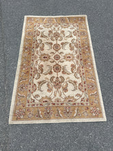 Load image into Gallery viewer, Traditional Floral Border Area Rug – Neutral Beige &amp; Ivory (Machine-Made)

