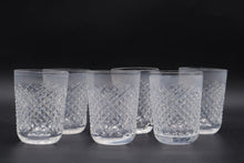 Load image into Gallery viewer, Vintage Diamond Cut Crystal Tumblers Set of 6 Clear 3 5 Inch
