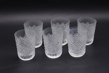 Load image into Gallery viewer, Vintage Diamond Cut Crystal Tumblers Set of 6 Clear 3 5 Inch
