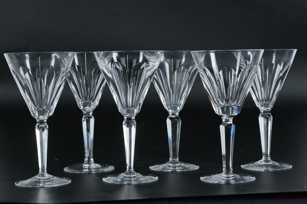 Set of 6 Waterford Crystal Sheila Claret White Wine Glasses  Stamped   Craze Furniture and Antiques