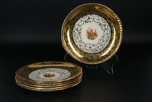 Load image into Gallery viewer, Set of 6 Vintage Royal China Paden City Plates – 22K Gold Gilded Border – 7.5&quot; Decorative Plates
