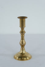 Load image into Gallery viewer, Solid Brass Candlestick – Slender Turned Stem with Round Base – 7.25” Tall Classic Décor
