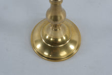 Load image into Gallery viewer, Solid Brass Candlestick – Slender Turned Stem with Round Base – 7.25” Tall Classic Décor
