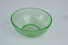 Load image into Gallery viewer, Jeannette Floral Poinsettia Green Depression Glass Bowl Vintage 7 Inch
