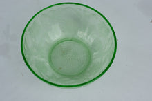 Load image into Gallery viewer, Jeannette Floral Poinsettia Green Depression Glass Bowl Vintage 7 Inch
