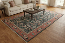 Load image into Gallery viewer, Pakistani Peshawar Hand Knotted Wool Rug Green Coral 71 x 106
