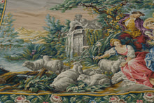 Load image into Gallery viewer, Vintage French Aubusson Style Berger Galant Jacquard Tapestry 76 x 84
