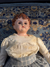 Load image into Gallery viewer, Antique German Composition Doll – Hand-Painted Face, Original Clothing, 15&quot; Tall (Early 1900s)
