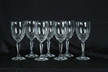 Load image into Gallery viewer, Cut Crystal Wine Glasses with Faceted Stems, AMS1 Pattern by American Stemware, Set of Seven
