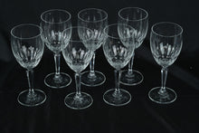 Load image into Gallery viewer, Cut Crystal Wine Glasses with Faceted Stems, AMS1 Pattern by American Stemware, Set of Seven
