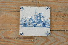 Load image into Gallery viewer, Set of 7 Antique Dutch Delft Blue Tiles – Hand-Painted Tin-Glazed Earthenware, 18th–19th Century Holland Provenance
