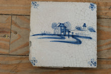 Load image into Gallery viewer, Set of 7 Antique Dutch Delft Blue Tiles – Hand-Painted Tin-Glazed Earthenware, 18th–19th Century Holland Provenance
