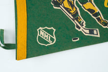 Load image into Gallery viewer, Vintage California Golden Seals NHL Felt Pennant 1970s Hockey Player 30 Inch
