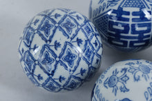 Load image into Gallery viewer, Set of 7 Blue and White Porcelain Decorative Balls – Hand-Painted Floral &amp; Geometric Designs (3&quot;)
