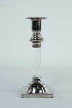 Load image into Gallery viewer, Silver Tone Candlestick With Clear Lucite Column
