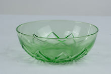 Load image into Gallery viewer, Hazel Atlas Diamond Arches Green Depression Glass Bowl Vintage 8 Inch
