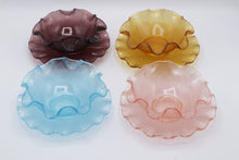Load image into Gallery viewer, 1960s Indiana Glass Italian Colony Waffle Ruffled Dessert Bowls Set of 4
