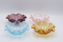 Load image into Gallery viewer, 1960s Indiana Glass Italian Colony Waffle Ruffled Dessert Bowls Set of 4
