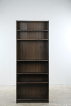 Load image into Gallery viewer, 80 Inch Tall IKEA BILLY Dark Brown Wood Effect Bookcase with Adjustable Shelves
