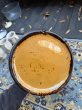 Load image into Gallery viewer, Vintage Brown Glazed Stoneware Crock Jar – Ribbed Barrel Design
