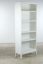 Load image into Gallery viewer, Tall White Open Bookcase with Adjustable Shelves
