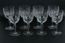 Load image into Gallery viewer, Set of 8 Cut Crystal Wine Glasses – Elegant Vertical Wedge Pattern
