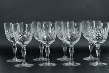 Load image into Gallery viewer, Set of 8 Cut Crystal Wine Glasses – Elegant Vertical Wedge Pattern

