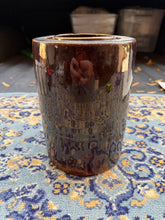 Load image into Gallery viewer, Antique Brown Glazed Stoneware Preserve Jar – Cylindrical Crock with Rolled Rim
