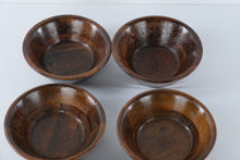 Load image into Gallery viewer, Vintage Set of 8 Turned Wood Bowls Dark Brown 6 Inch
