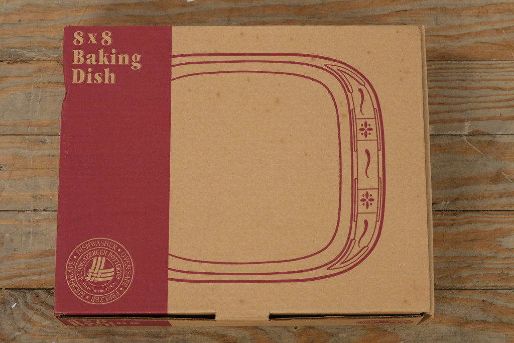 Longaberger Woven Traditions Classic Blue 8x8 Baking Dish – 1998 Stoneware – Original Box