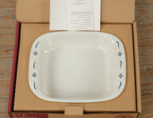 Load image into Gallery viewer, Longaberger Woven Traditions Classic Blue 8x8 Baking Dish – 1998 Stoneware – Original Box
