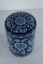 Load image into Gallery viewer, Pier 1 Mandarin Cobalt Blue White Stoneware Large Storage Canister w Lid
