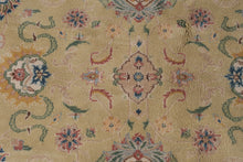 Load image into Gallery viewer, Vintage Persian Tabriz Style Wool Area Rug 93 x 114 Floral Ivory Beige Handmade Carpet
