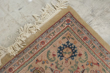 Load image into Gallery viewer, Vintage Persian Tabriz Style Wool Area Rug 93 x 114 Floral Ivory Beige Handmade Carpet
